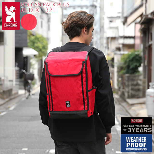 【即日出荷対応】CHROME クローム JP-199 VOLCAN PACK PLUS ヴォルカンパック プラス バックパック RED X【T】【キャンペーン対象外】