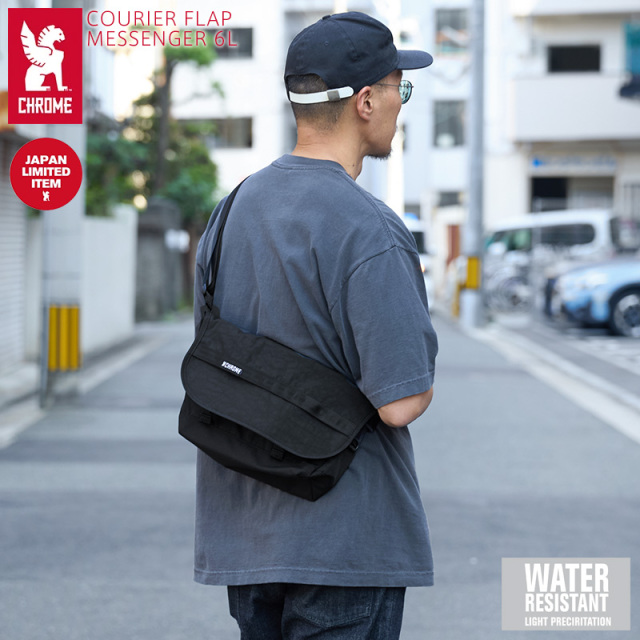 CHROME クローム JP-242 COURIER FLAP MSNGR 6L クーリエ フラップ メッセンジャーバッグ BLACK CRINKLE【T】【キャンペーン対象外】