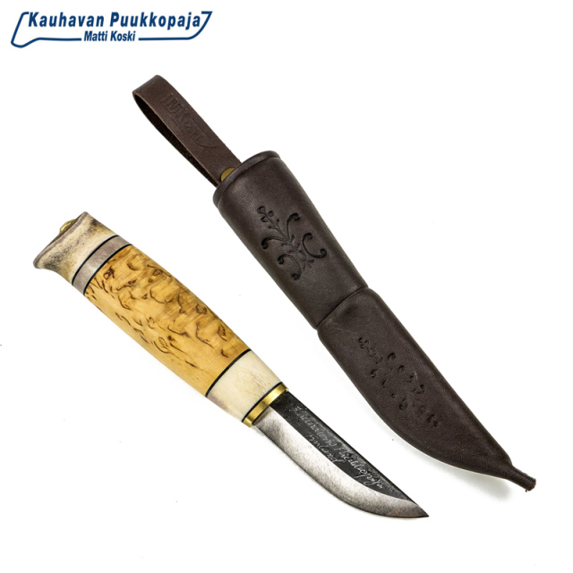 ★カートで割引対象品★Kauhavan Puukko Paja カウハバン プーッコ パヤ Poronsarvi/visa シースナイフ 77 #604【Sx】【T】