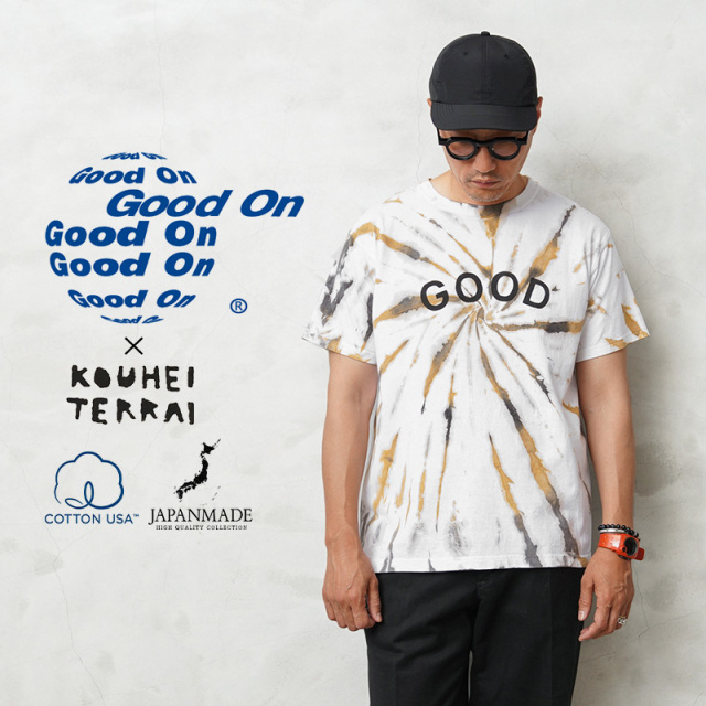 【即日出荷対応】Good On×KOUHEI TERRAI KTER-2306 柿渋弁柄 GOOD 渦 S/S クルーネックTシャツ 日本製【キャンペーン対象外】【T】