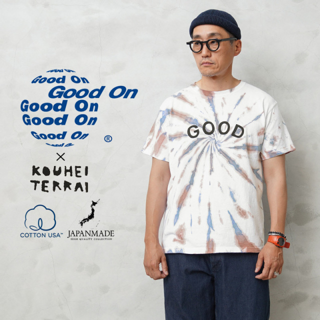 【即日出荷対応】Good On×KOUHEI TERRAI KTER-2307 柿渋弁柄群青 GOOD 渦 S/S クルーネックTシャツ 日本製【キャンペーン対象外】【T】