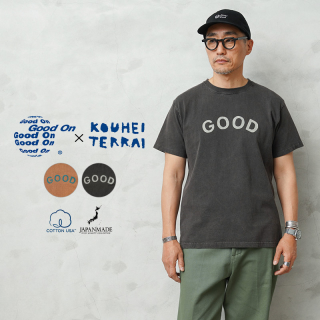 【即日出荷対応】Good On×KOUHEI TERRAI KTER-2501 HAND STENCIL PRINT S/S クルーネックTシャツ 日本製【キャンペーン対象外】【T】