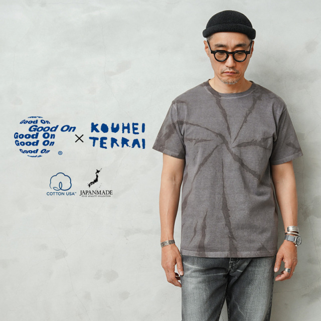 【即日出荷対応】Good On×KOUHEI TERRAI KTER-2504 柿渋弁柄 渦 S/S クルーネックTシャツ 日本製【キャンペーン対象外】【T】