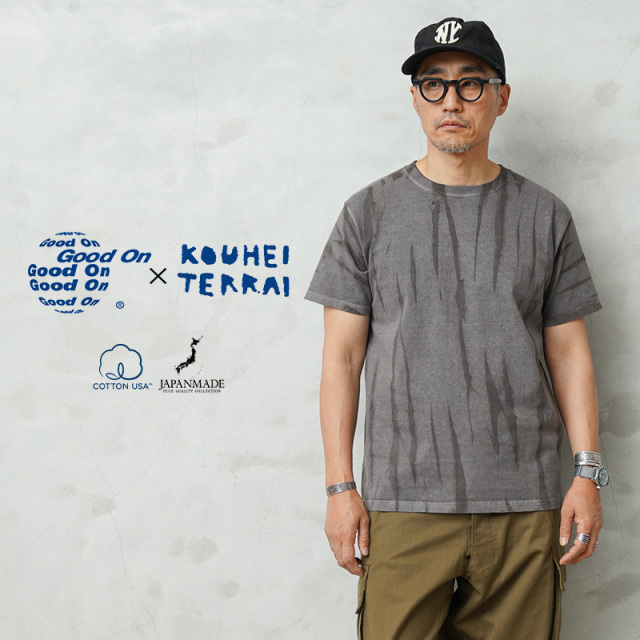 【即日出荷対応】Good On×KOUHEI TERRAI KTER-2505 柿渋弁柄 縦 S/S クルーネックTシャツ 日本製【キャンペーン対象外】【T】
