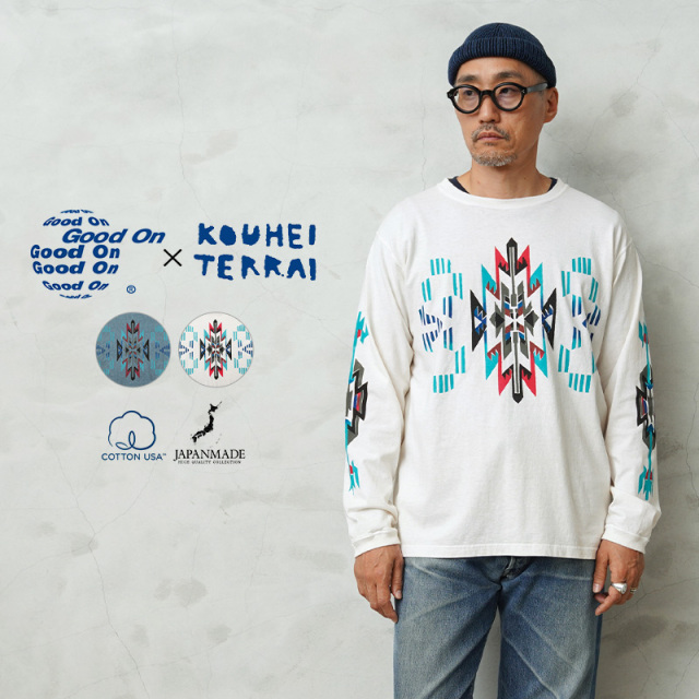 ★カートで割引対象品★【即日出荷対応】Good On×KOUHEI TERRAI KTER2508 CHIMAYO RUG チマヨ ラグ L/S Tシャツ 日本製【Sx】【T】