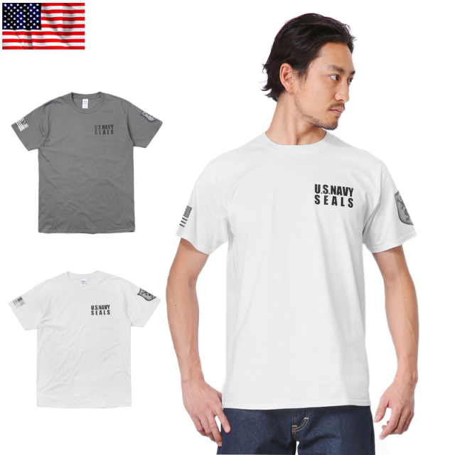 ★カートで割引対象品★【ネコポス便対応】新品 米軍 U.S.NAVY SEALS DEVGRU ロゴ プリント Tシャツ【T】