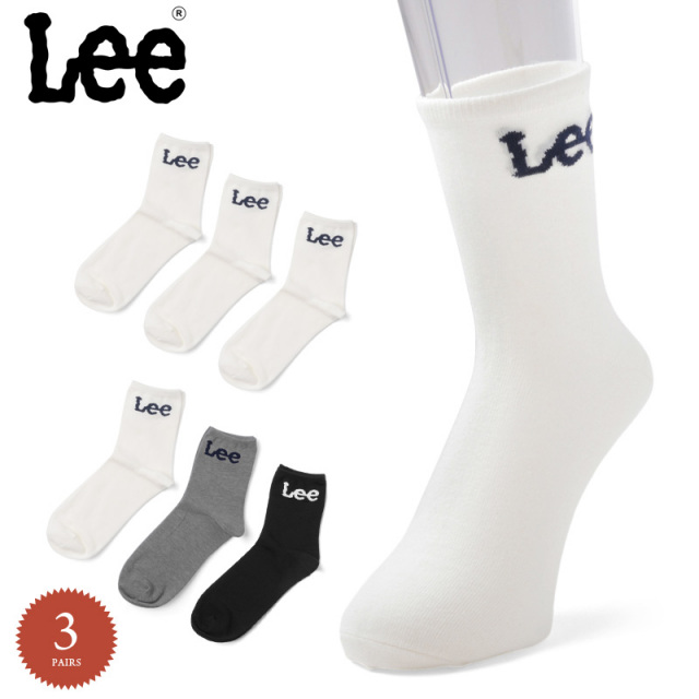【ネコポス便対応】Lee リー LA0239 3P ロゴソックス 【キャンペーン対象外】【T】