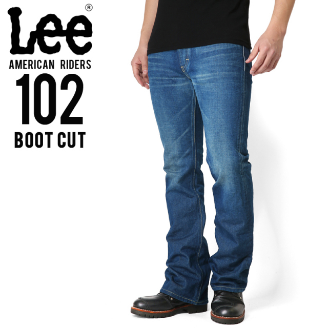 Lee リー AMERICAN RIDERS 102 ブーツカット デニムパンツ 中色ブルー【LM5102-446】 【キャンペーン対象外】【T】