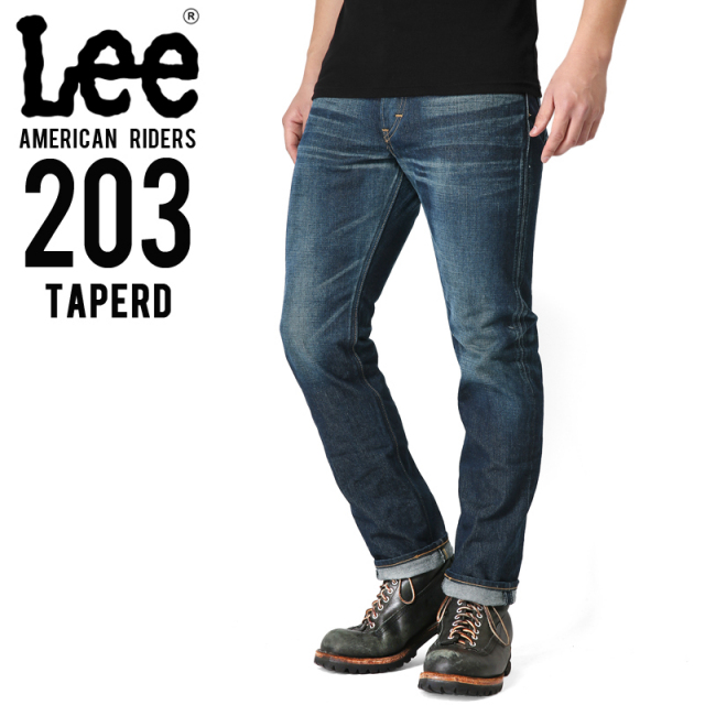 Lee リー AMERICAN RIDERS 203 テーパード デニムパンツ 濃色ブルー【LM5203-526】 【キャンペーン対象外】【T】