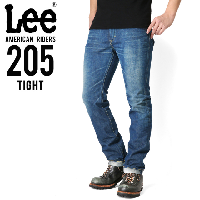 Lee リー AMERICAN RIDERS 205 タイトストレート デニムパンツ 中色ブルー 【LM5205-446】 【キャンペーン対象外】【T】