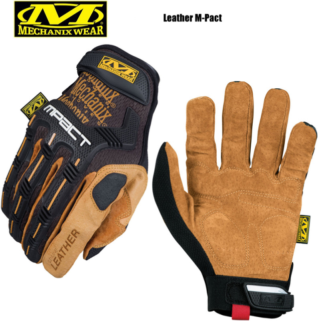 ★カートで割引対象品★【即日出荷対応】【ネコポス便対応】MechanixWear メカニクスウェア Leather M-pact Glove レザーエムパクトグローブ 手袋【T】