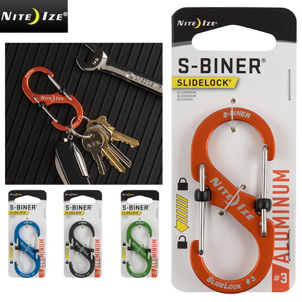 ★カートで割引対象品★【ネコポス便対応】NITE IZE ナイトアイズ S-BINER エスビナー SLIDELOCK スライドロック カラビナ ALUMINUM #3【T】