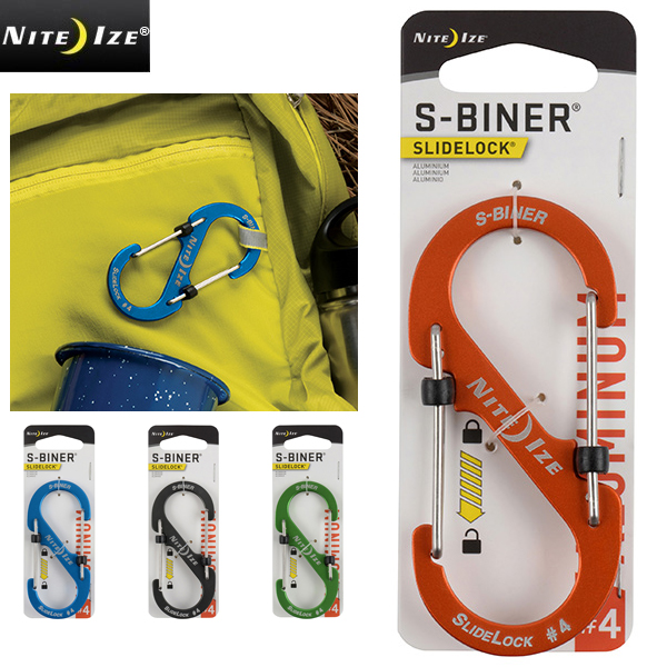 ★カートで割引対象品★【ネコポス便対応】NITE IZE ナイトアイズ S-BINER エスビナー SLIDELOCK スライドロック カラビナ ALUMINUM #4【T】