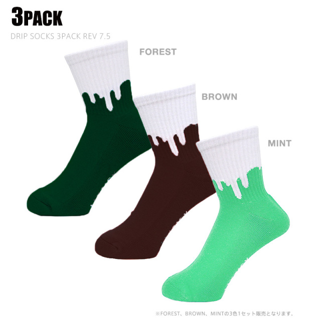 LIXTICK リックスティック DRIP SOCKS 3PACK REVERSE ドリップ