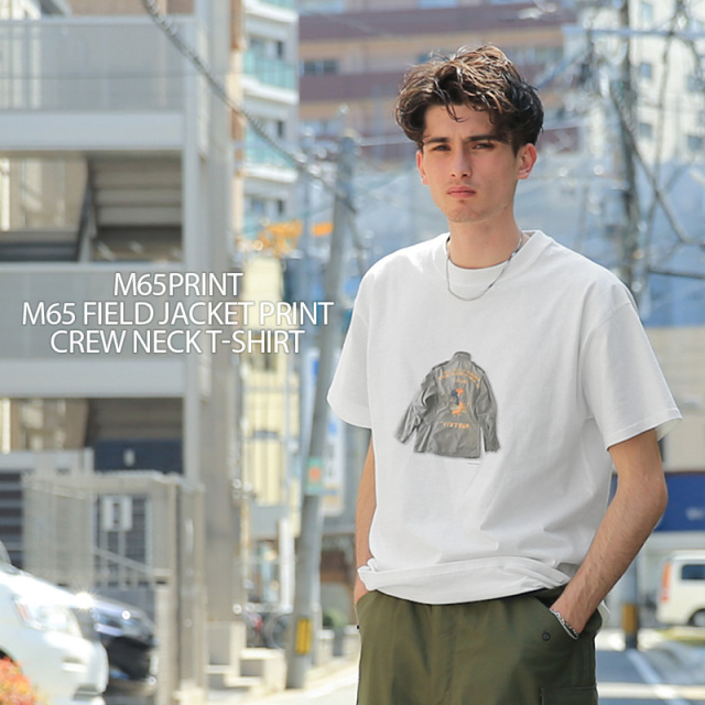 ★カートで割引対象品★【ネコポス便対応】M65PRINT M65フィールドジャケットプリント クルーネック Tシャツ【T】