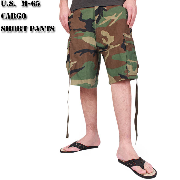 ★カートで割引対象品★新品　米軍Ｍ-65 ショートカーゴパンツ ウッドランド迷彩【T】