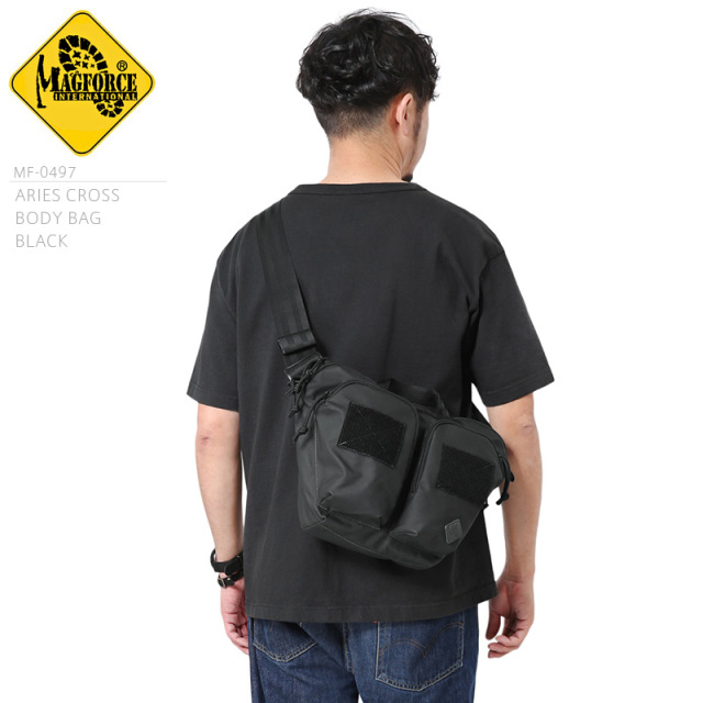 ★カートで割引対象品★MAGFORCE マグフォース MF-0497 ARIES CROSS BODY BAG ボディバッグ BLACK【T】