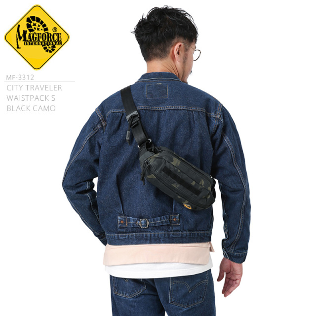 【8月25日前後で発送予定】★カートで割引対象品★MAGFORCE マグフォース MF-3312 CITY TRAVEL WAISTPACK SMALL ウエストバッグ BLACK CAMO【T】