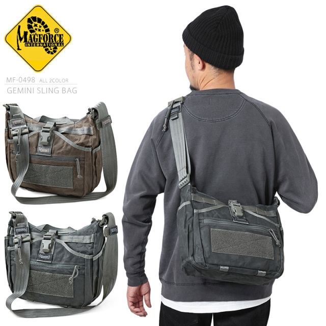 ★カートで割引対象品★MAGFORCE マグフォース MF-0498 GEMINI SLING BAG ショルダーバッグ WAX COTTON【T】