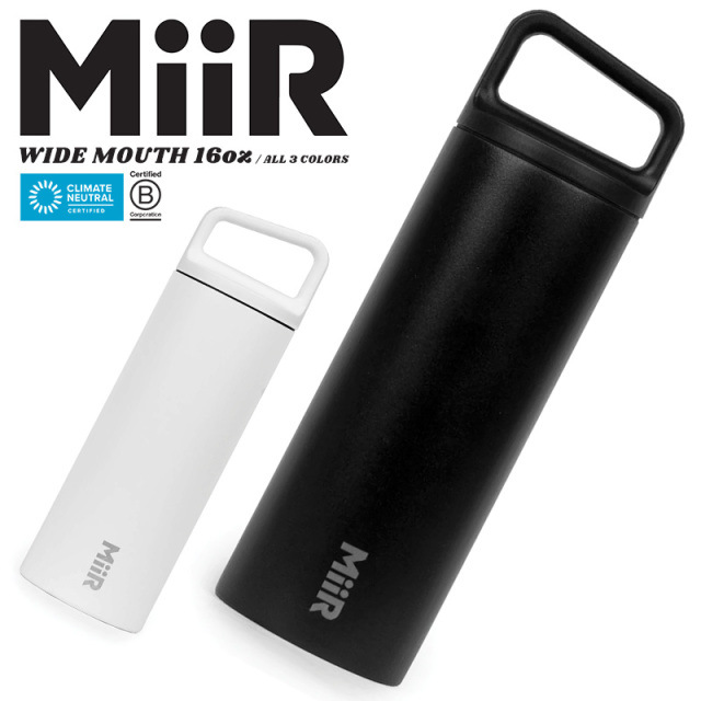 【メーカー取次】MiiR ミアー Wide Mouth ワイドマウス 保温・保冷ボトル 16oz（473ml）【キャンペーン対象外】【R】