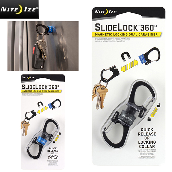 ★カートで割引対象品★【ネコポス便対応】NITE IZE ナイトアイズ 360° マグネット SLIDELOCK スライドロック カラビナ【T】