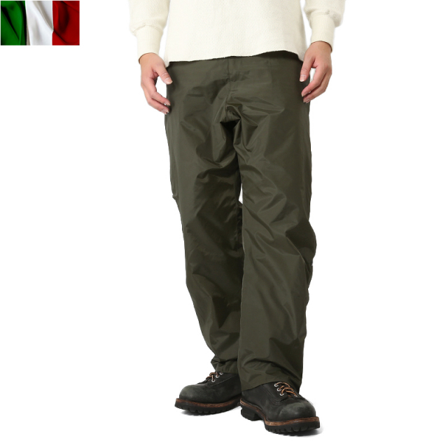 実物 新品 イタリア軍レインパンツ 初期型 表記46サイズミリタリーファッション 軍パン 軍服【キャンペーン対象外】【T】