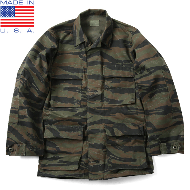 新品 MADE IN USA タイガーストライプ BDU ジャケット 表記XS-Rミリタリーファッション 迷彩服【キャンペーン対象外】【T】