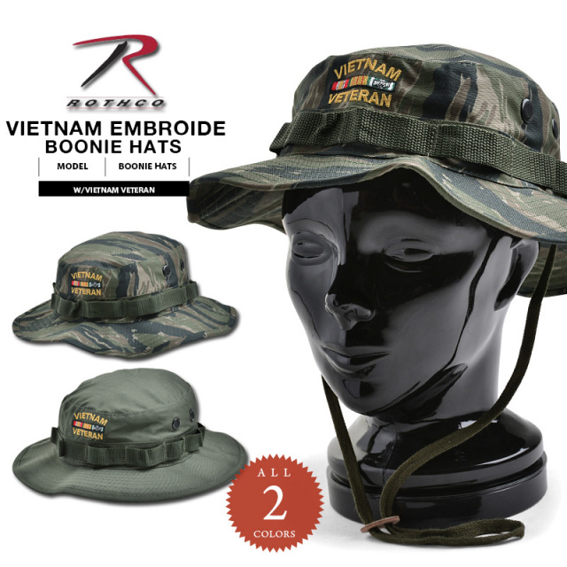 ★カートで割引対象品★ROTHCO ロスコ EMBROIDERED ブーニーハット ベトナム戦争退役軍人モデル2色【T】