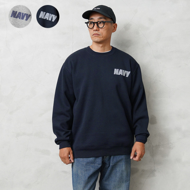 ★カートで割引対象品★USNA（アメリカ海軍兵学校）オフィシャルライセンス クルーネックスウェットシャツ NAVYプリント NAVY-001【T】