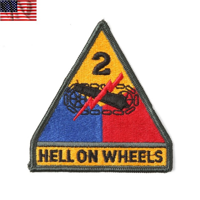★カートで割引対象品★【ネコポス便対応】新品 米軍 U.S.ARMY 第二機甲師団パッチ（ワッペン）【T】