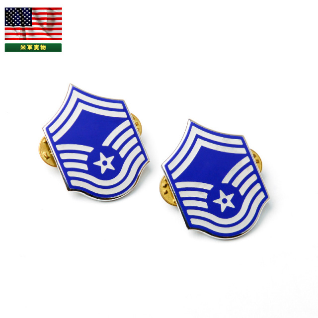 【ネコポス便対応】実物 新品 米空軍 インシグニア SENIOR MASTER SERGEANT（上級曹長） E8 米軍放出品 ピンバッジ【キャンペーン対象外】【T】ミリタリー