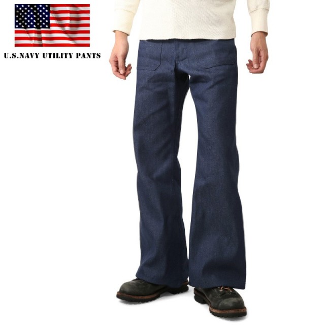 実物 新品 米軍 U.S. NAVY デニム ユーティリティーパンツ【Seafarer】 米軍放出品ミリタリーファッション 軍パン 軍服【キャンペーン対象外】【I】