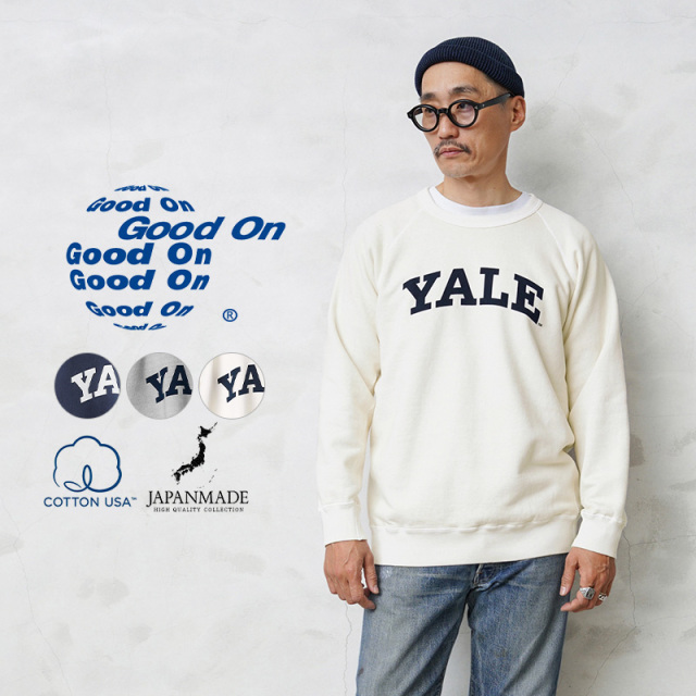 ★カートで割引対象品★【即日出荷対応】Good On グッドオン OLRG-1234P YALE クルーネック ラグランスウェットシャツ 日本製【Sx】【T】