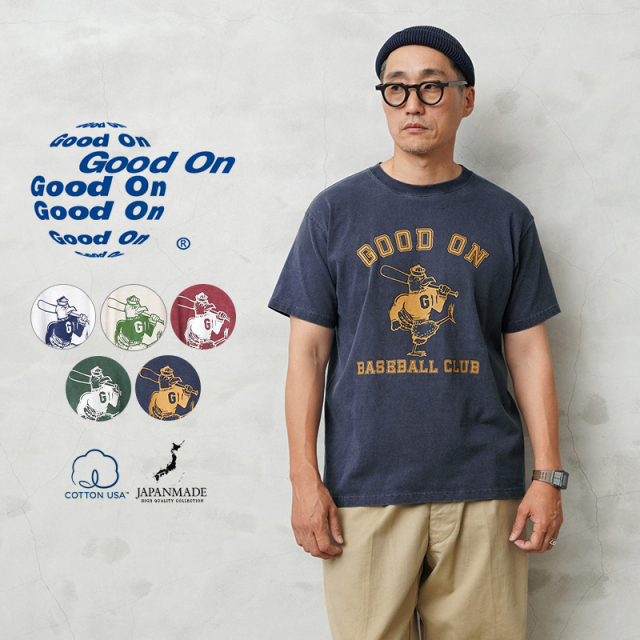 ★カートで割引対象品★【即日出荷対応】Good On グッドオン OLSS-1255 S/S ”GOOD ON BASEBALL CLUB” クルーネックTシャツ 日本製【T】