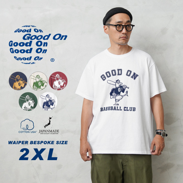 ★カートで割引対象品★【即日出荷対応】Good On グッドオン OLSS-1255 S/S ”GOOD ON BASEBALL CLUB” クルーネックTシャツ BIGサイズ 日本製【キャンペーン対象外】【T】