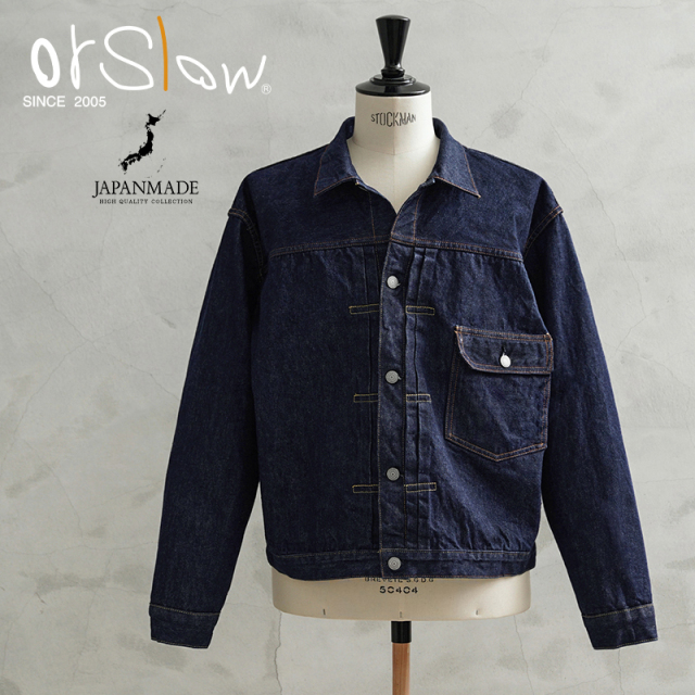 【即日出荷対応】orSlow オアスロウ 03-6011 TYPE1 PLEATED FRONT DENIM BLOUSE デニム トラッカージャケット 日本製【キャンペーン対象外】【T】