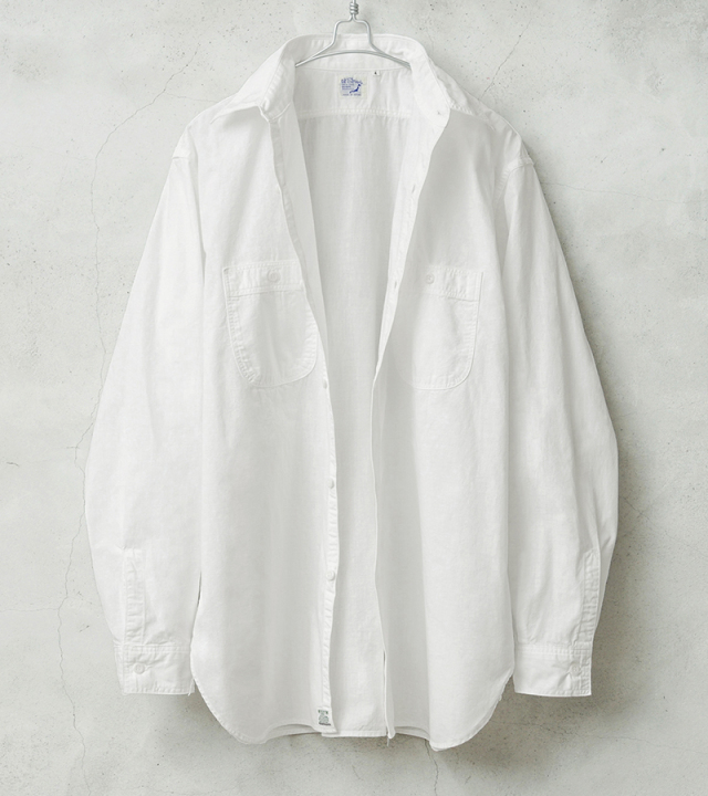 orSlow ホワイト ロングスリーブ シャンブレーシャツ マチ付き 日本製 3 orSlow ホワイト ロングスリーブ シャンブレーシャツ マチ付き