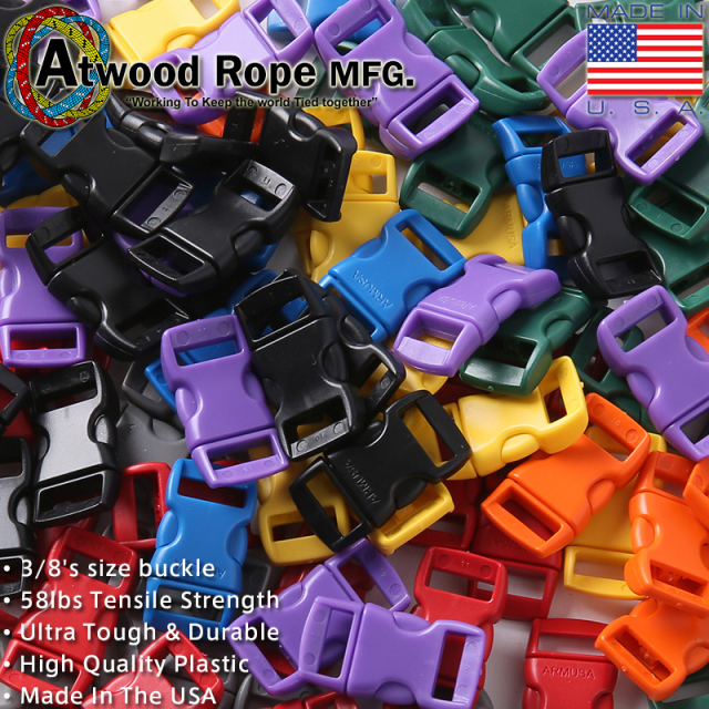 ★カートで割引対象品★【即日出荷対応】【ネコポス便対応】ATWOOD ROPE MFG. アトウッド・ロープ PARACORD バックル 8色セット【T】
