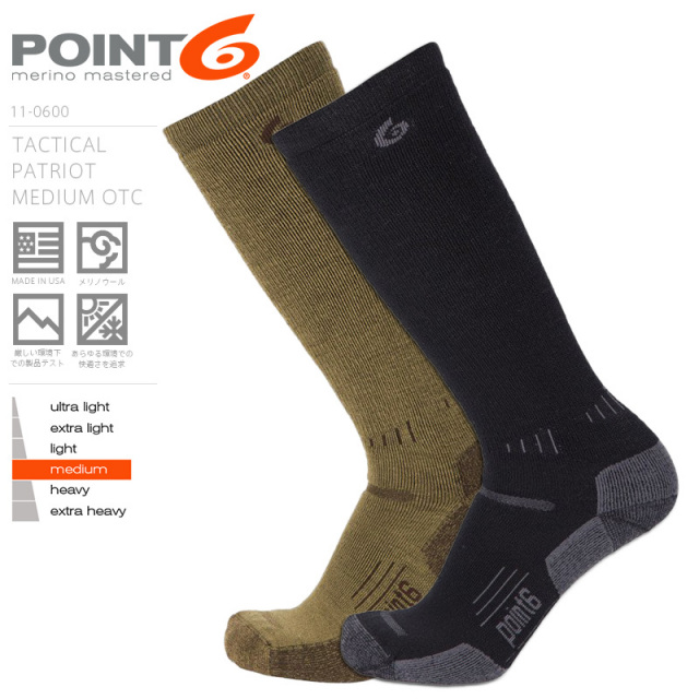POINT6 ポイントシックス 11-0600 TACTICAL PATRIOT MEDIUM OTC スリークォーターソックス 靴下【キャンペーン対象外】【R】