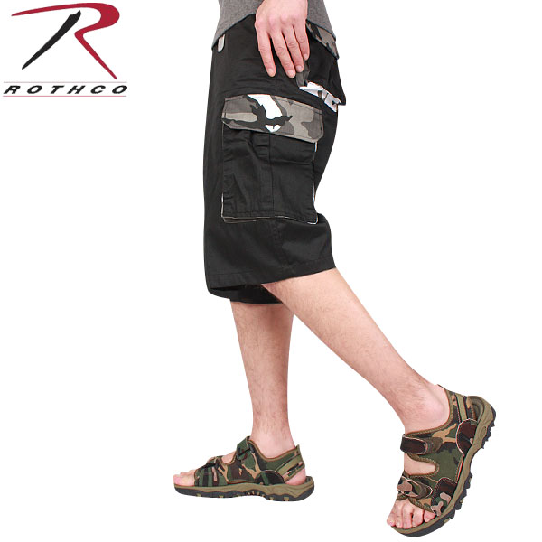 ★カートで割引対象品★ROTHCO ロスコ ACCENT FATIGUE SHORTS ブラック【7795】【T】