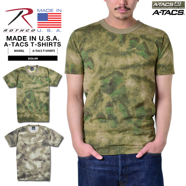 ★カートで割引対象品★ROTHCO ロスコ MADE IN U.S.A. A-TACS CAMO トレーニング用Tシャツ2色【T】
