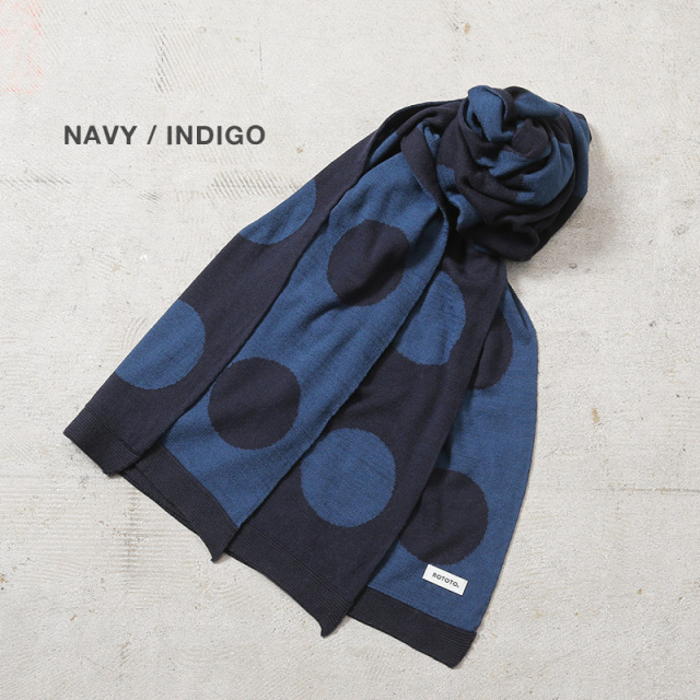 ROTOTO ロトト R5139 PORTHOLE DOT COTTON SHAWL MUFFLER ポートホール