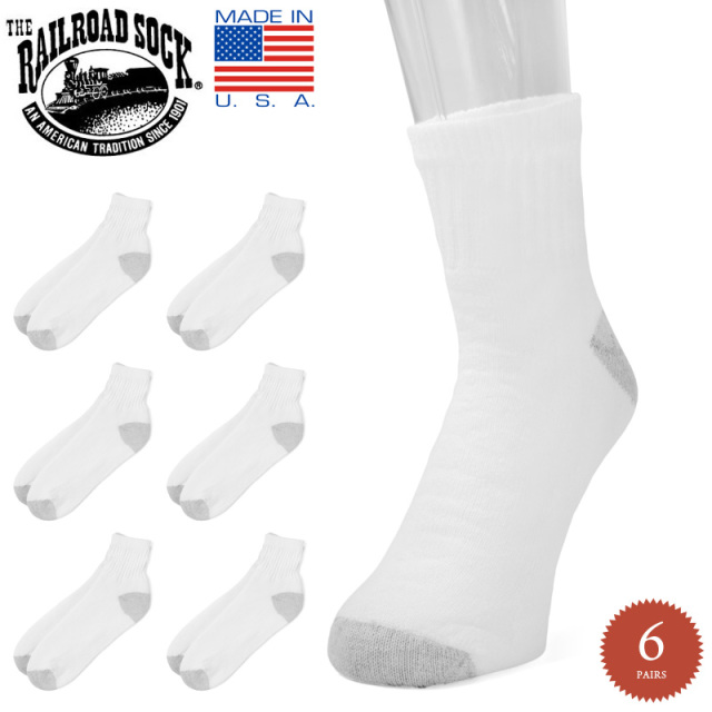 ★カートで割引対象品★RAILROAD SOCK レイルロードソック RS6068 6PAIR QUARTER SOCKS ソックス 靴下【T】