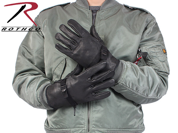 ★カートで割引対象品★ROTHCO ロスコ 米軍D-3Aブラックレザーグローブ【3383】【T】