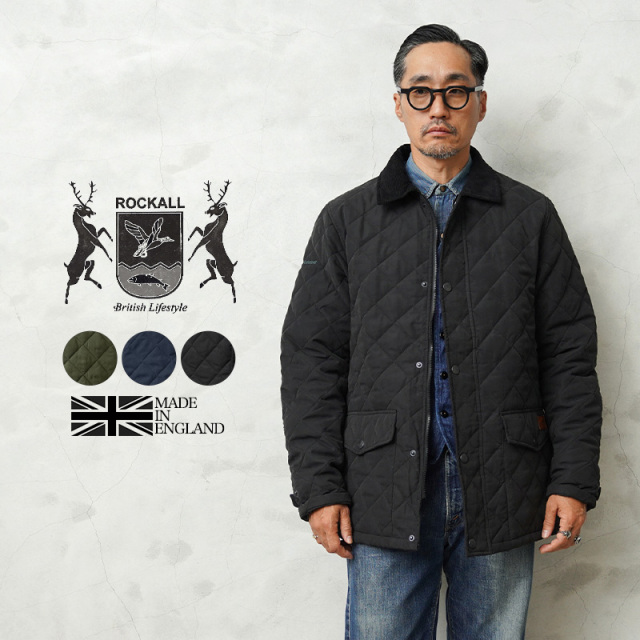 ★大幅割引中★Rockall Outdoor ロッコールアウトドア（Hunter Outdoor） RKAL006 キルティングジャケット MADE IN ENGLAND レザーパッチ付き【キャンペーン対象外】【T】