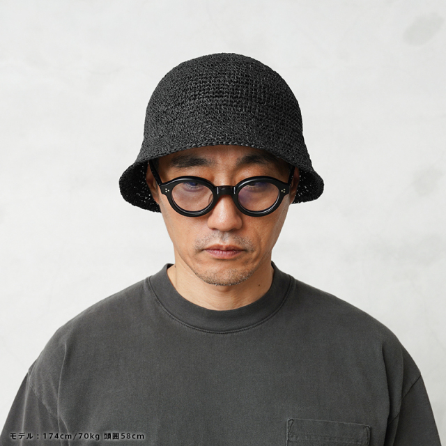 RACAL ラカル ペーパーニット チューリップハット ブラック WAIPER RACAL ラカル RL-23-1291 Paper Fiber Knit Tulip Hat ペーパー