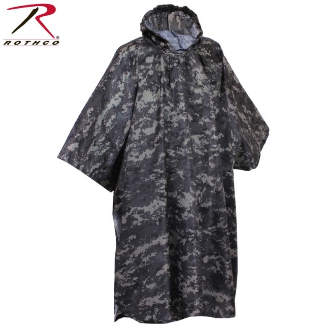 ★カートで割引対象品★ROTHCO ロスコ G.I. PLUS RIP-STOP レインポンチョ ウッドランド迷彩【4646】【T】