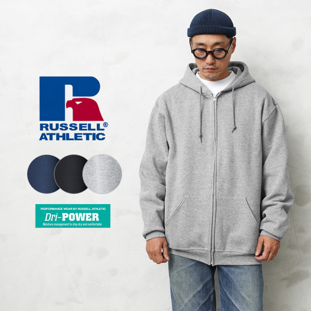 【即日出荷対応】RUSSELL ラッセル 697HBM1 Dri-Power Fleece Sweat Zip-up Hoodie ジップアップフーディ スウェットシャツ【Sx】【T】