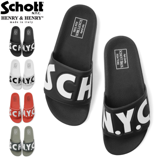 【8月25日前後で発送予定】Schott ショット 3189025 SHOWER SANDAL シャワーサンダル HENRY&HENRY ヘンリーヘンリー イタリア製【キャンペーン対象外】【T】