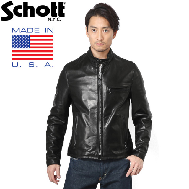 schottレザーペイントベレー帽 黒 schottレザーペイントベレー帽